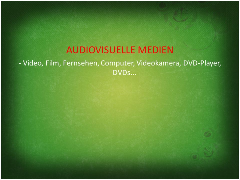 - Video, Film, Fernsehen, Computer, Videokamera, DVD-Player, DVDs...