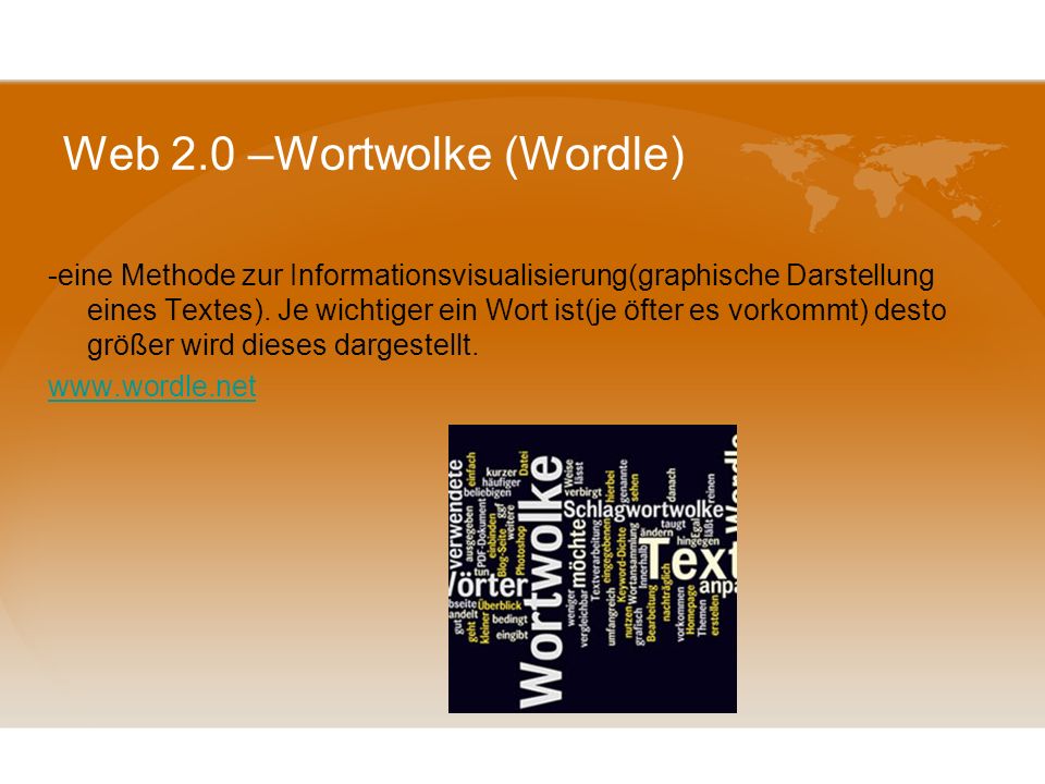 Web 2.0 –Wortwolke (Wordle)