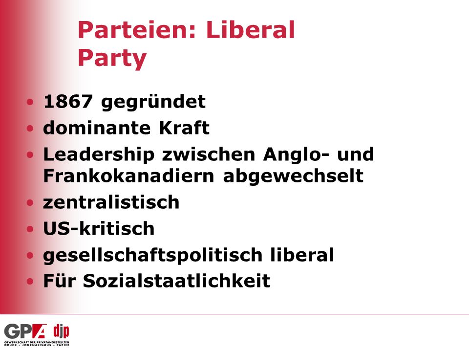 Parteien: Liberal Party