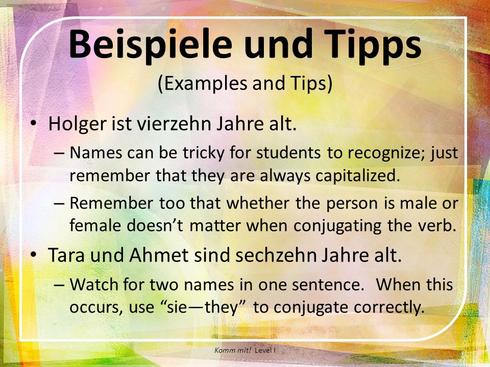 Beispiele und Tipps (Examples and Tips)