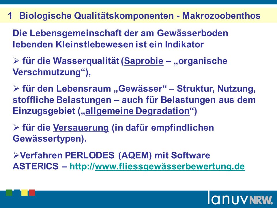1 Biologische Qualitätskomponenten - Makrozoobenthos