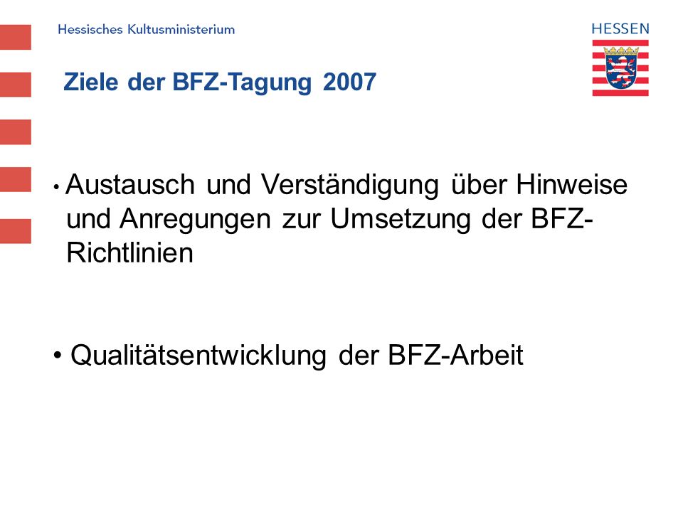 Qualitätsentwicklung der BFZ-Arbeit