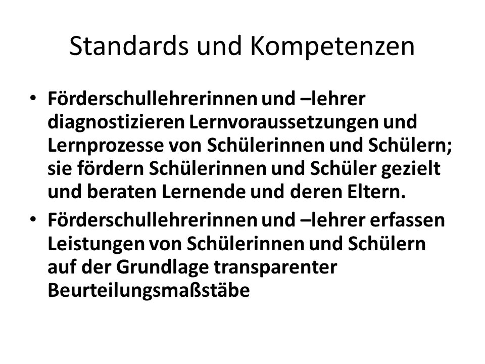 Standards und Kompetenzen