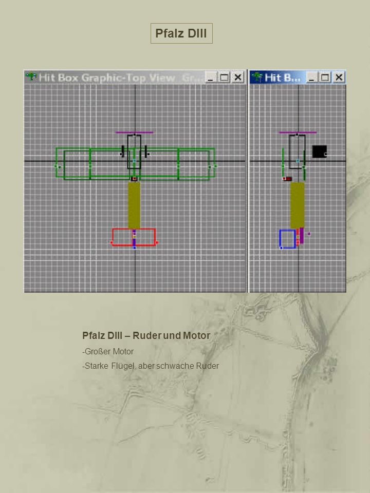 Pfalz DIII Pfalz DIII – Ruder und Motor Großer Motor
