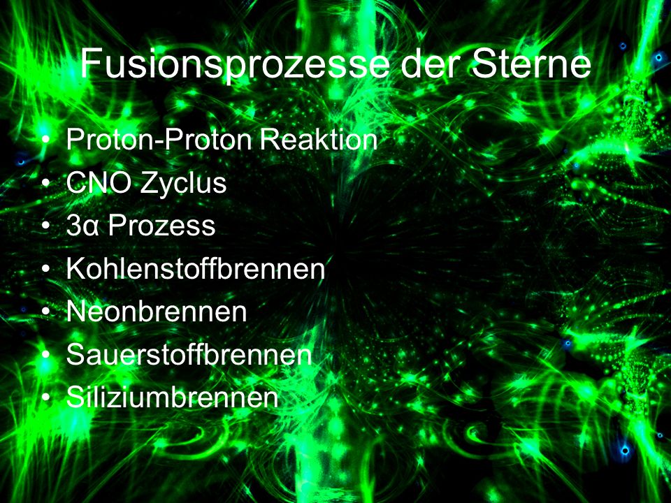 Fusionsprozesse der Sterne
