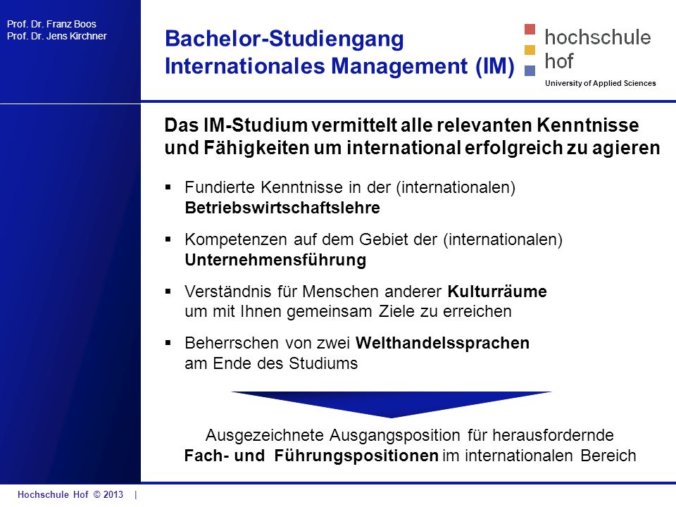 Internationales Und Duales Studium In Hof – Ein Perfekt Abgestimmtes ...