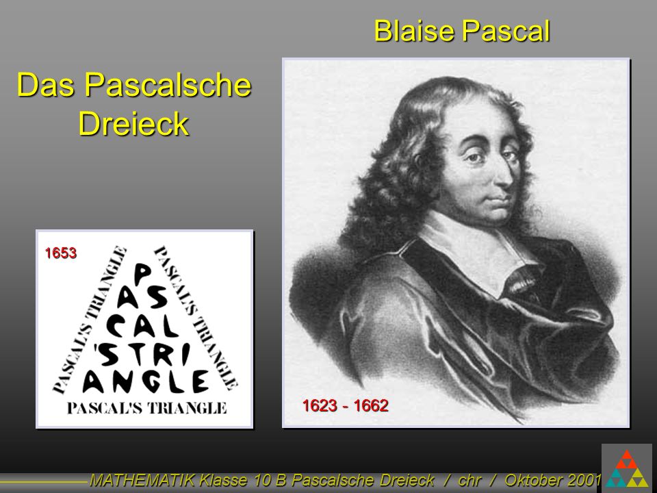 Blaise Pascal Das Pascalsche Dreieck