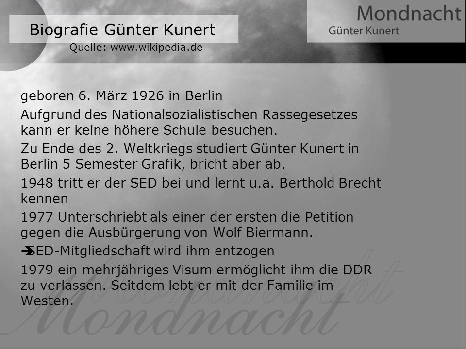 Biografie Günter Kunert