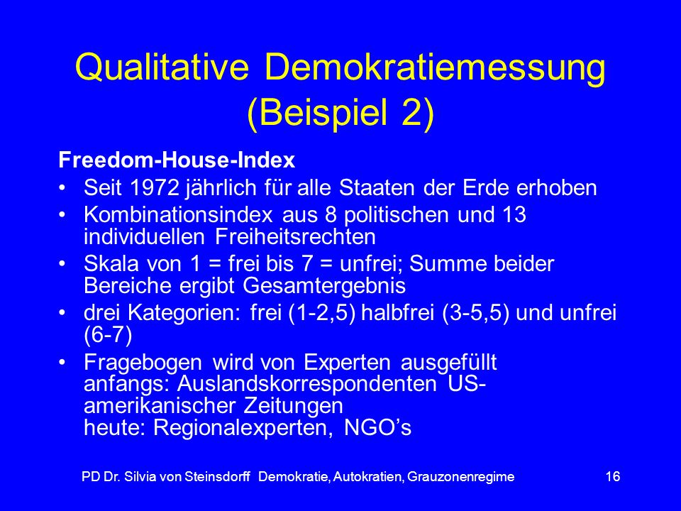 Qualitative Demokratiemessung (Beispiel 2)