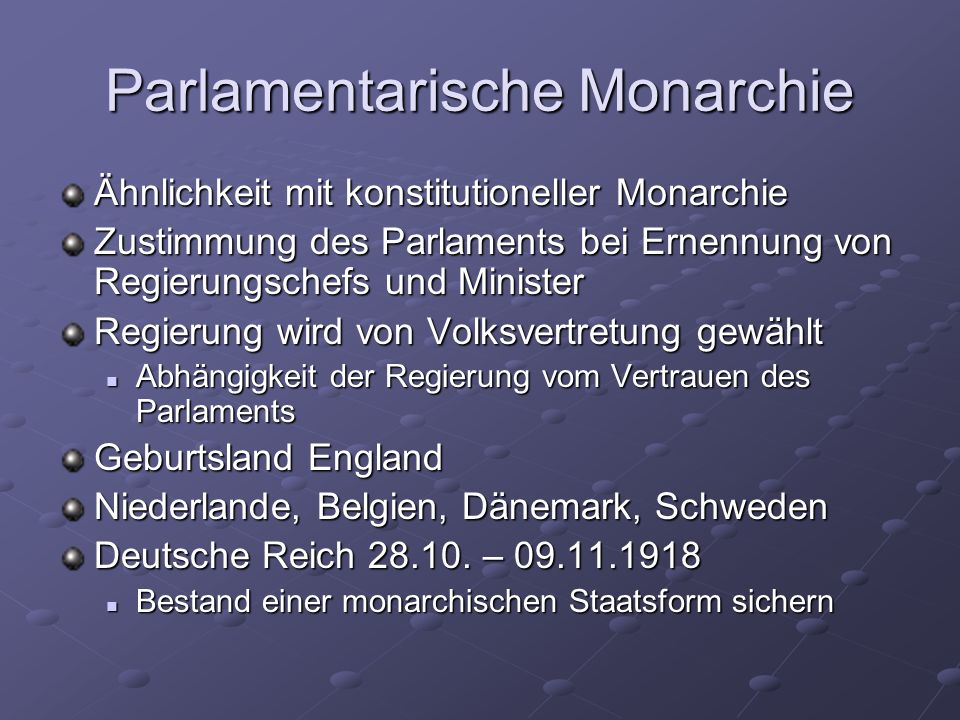 Parlamentarische Monarchie