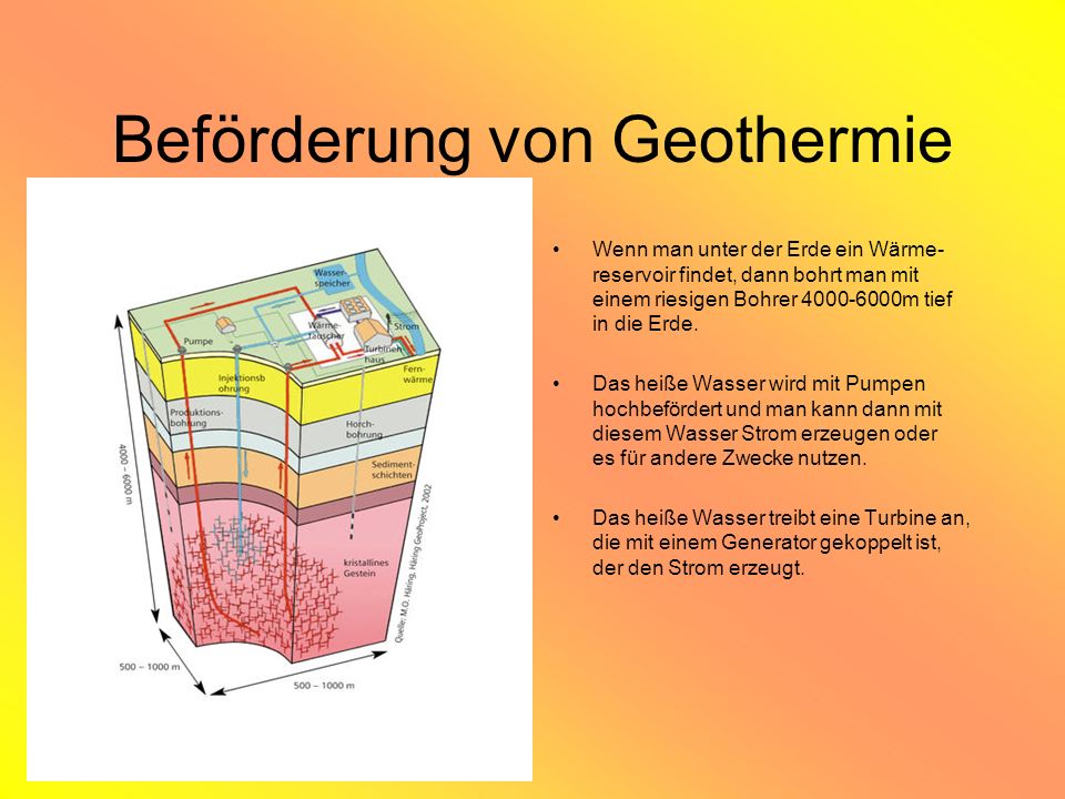 Beförderung von Geothermie