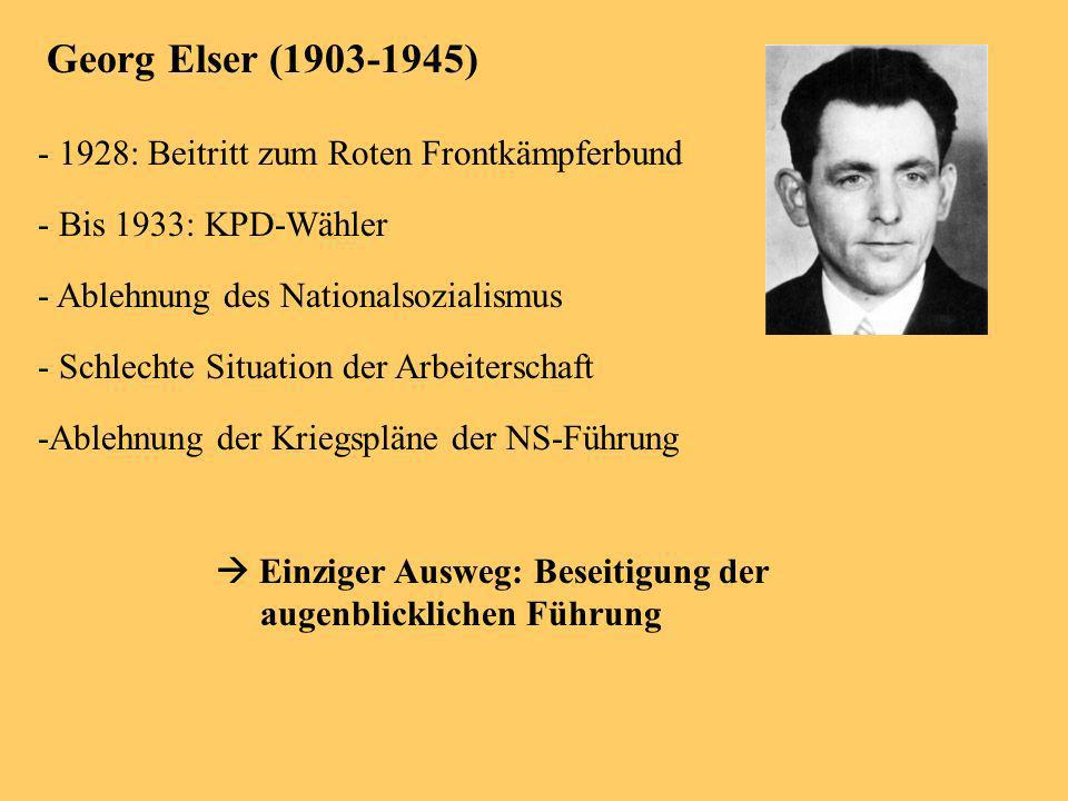 Georg Elser ( ) : Beitritt zum Roten Frontkämpferbund