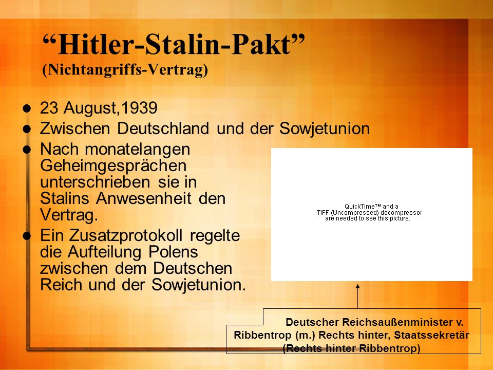Hitler-Stalin-Pakt (Nichtangriffs-Vertrag)