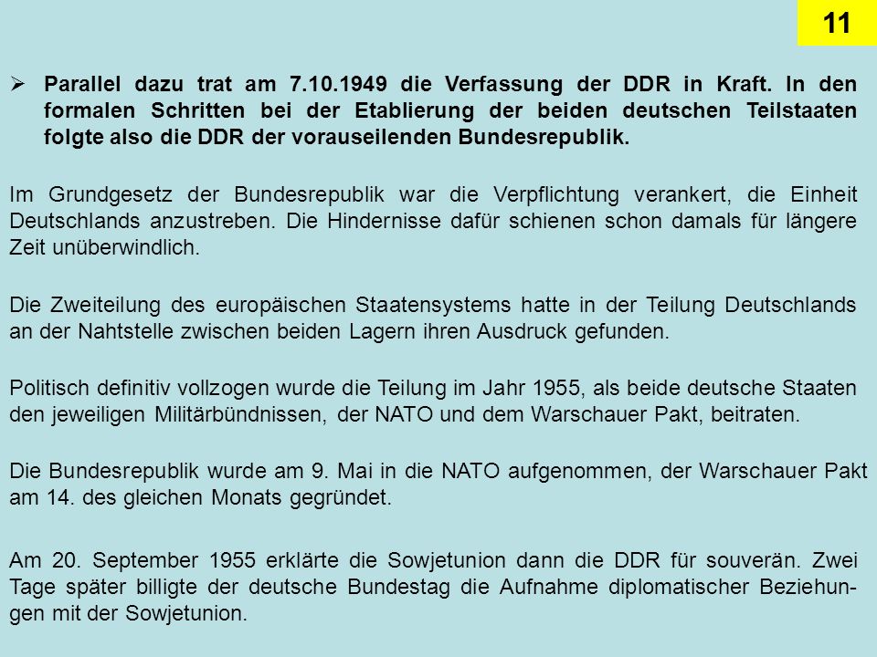 Parallel dazu trat am die Verfassung der DDR in Kraft