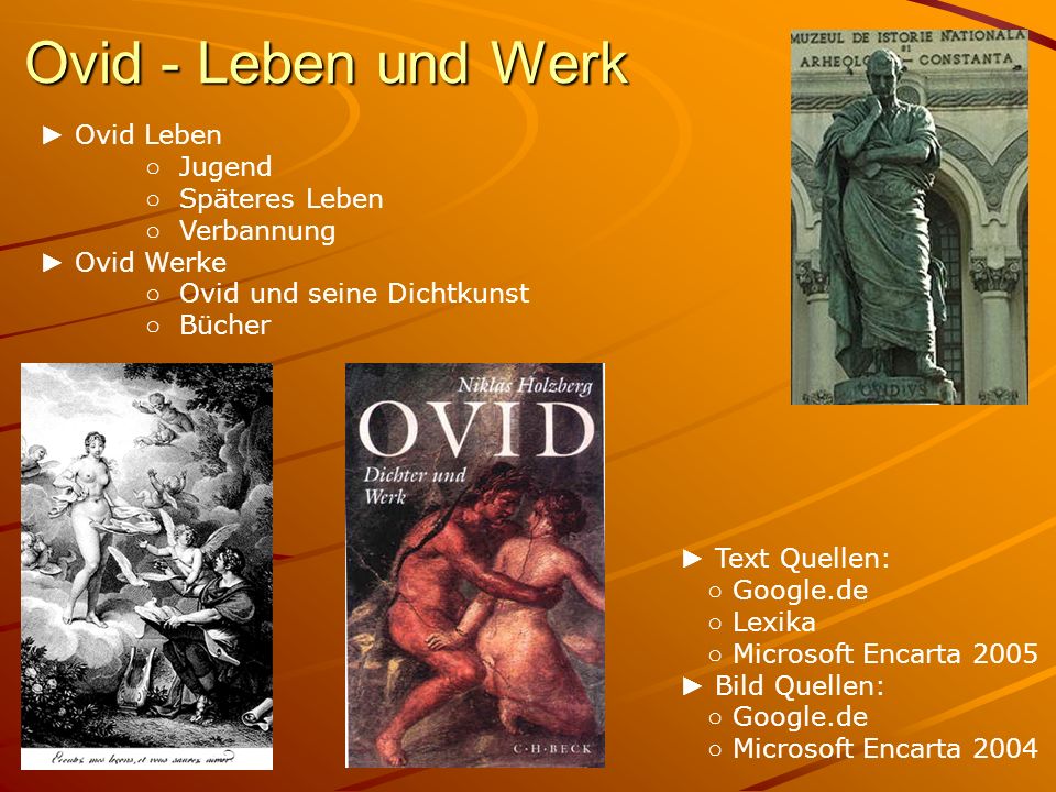 Ovid - Leben und Werk ► Ovid Leben ○ Jugend ○ Späteres Leben