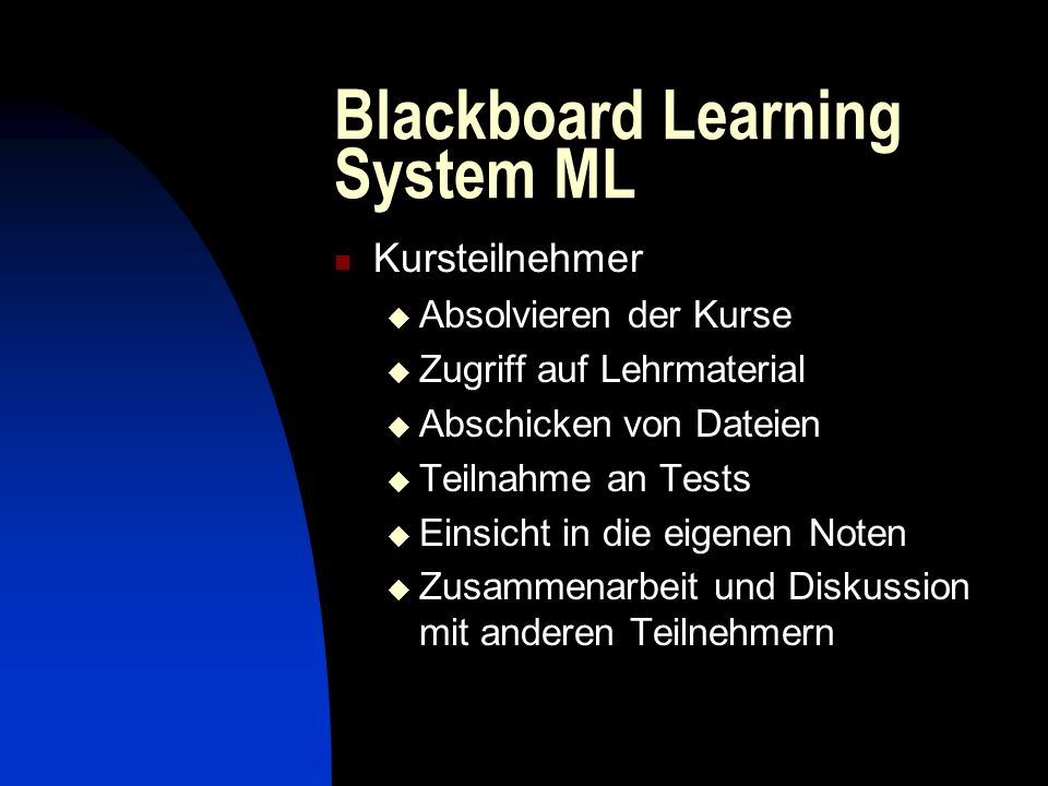 Blackboard Learning System ML