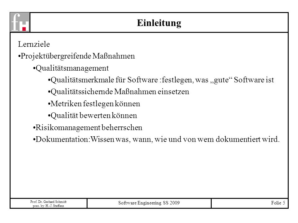 Software Engineering SS 2009