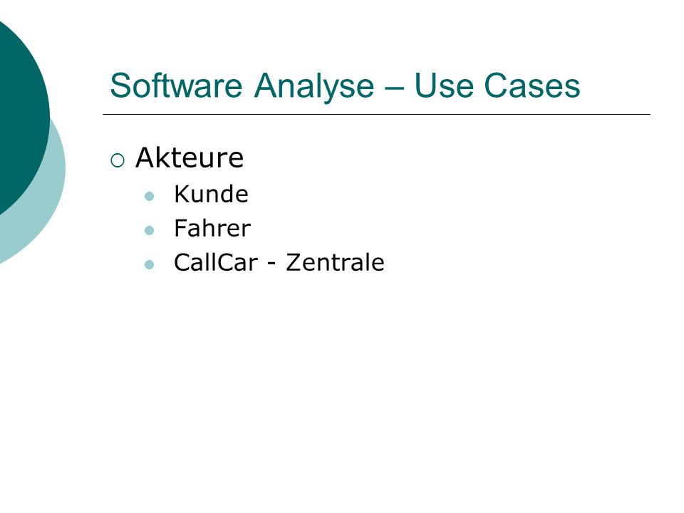 Software Analyse – Use Cases