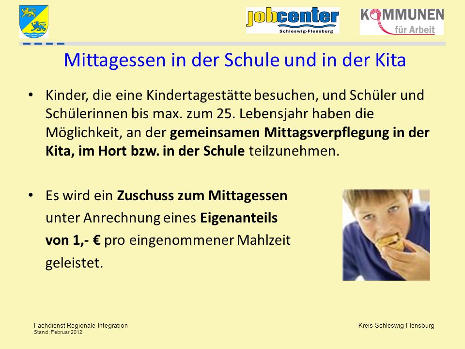 Mittagessen in der Schule und in der Kita