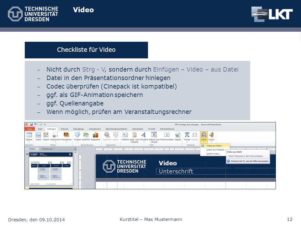 Video Checkliste für Video