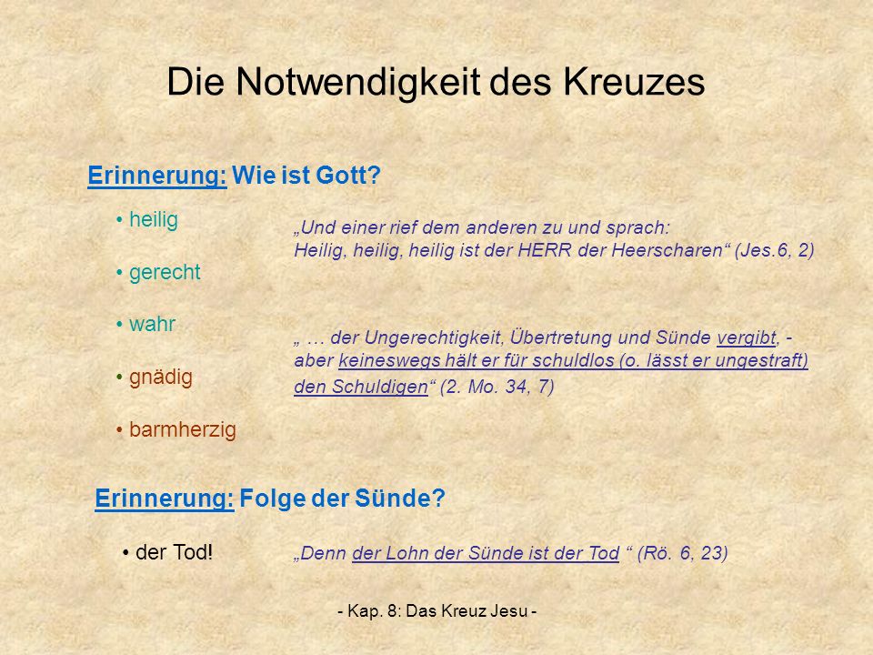 Die Notwendigkeit des Kreuzes