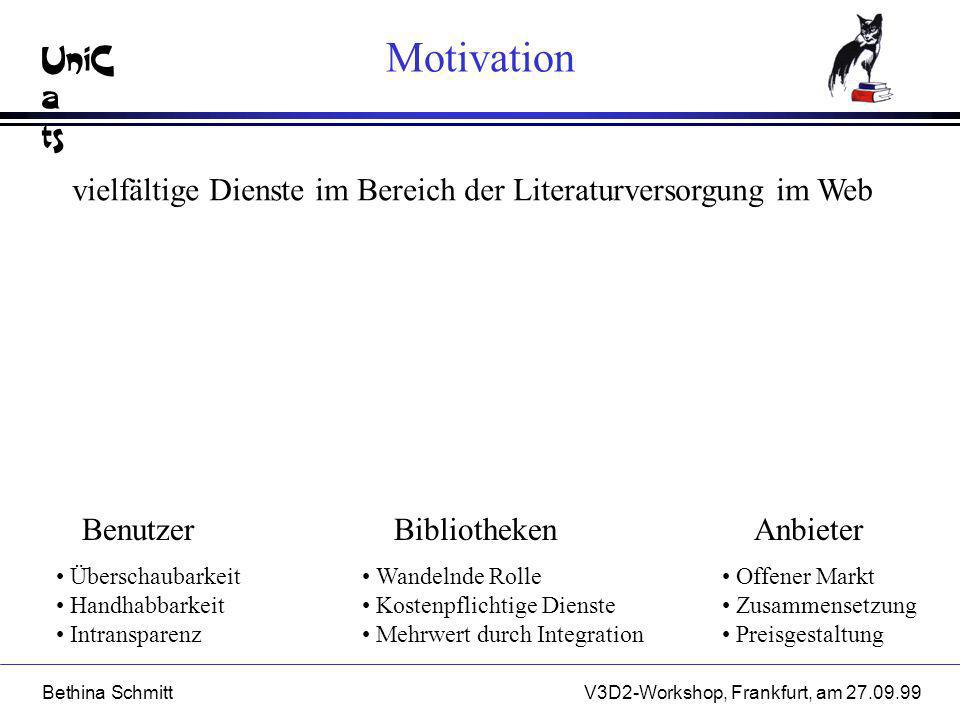Motivation vielfältige Dienste im Bereich der Literaturversorgung im Web. Benutzer. Bibliotheken.