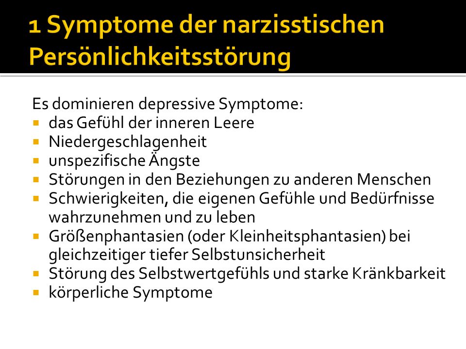 Narzissmus symptome