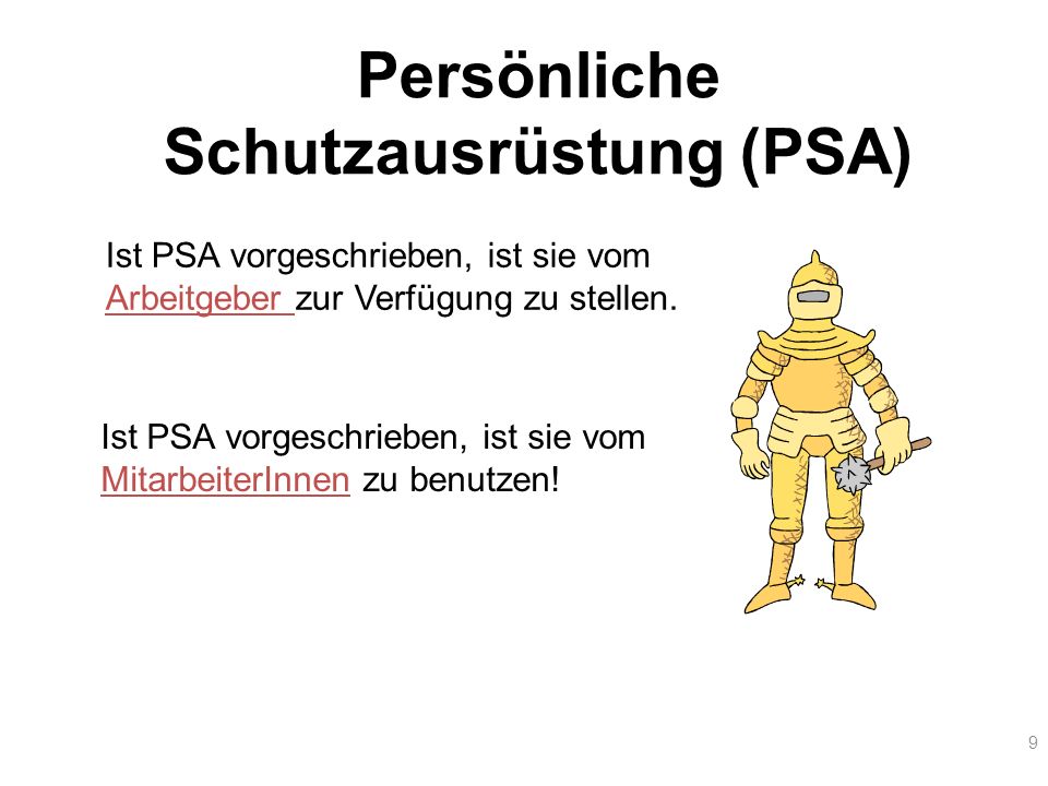Persönliche Schutzausrüstung (PSA)