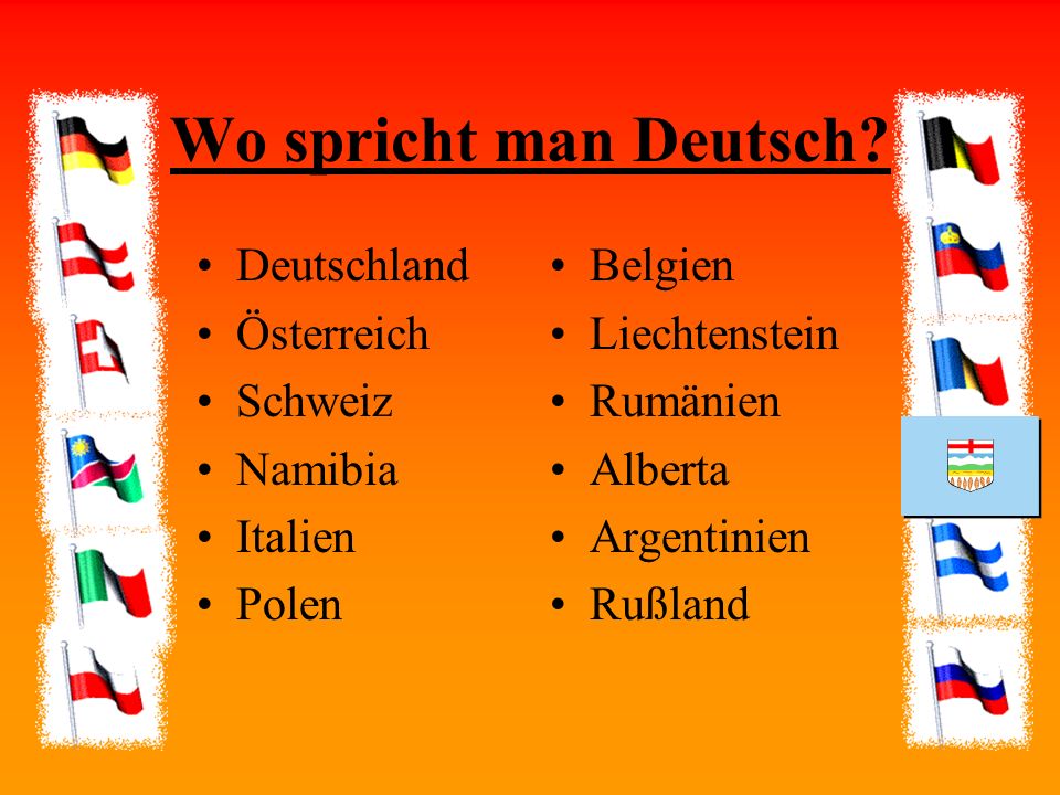 Wo spricht man Deutsch Deutschland Österreich Schweiz Namibia Italien