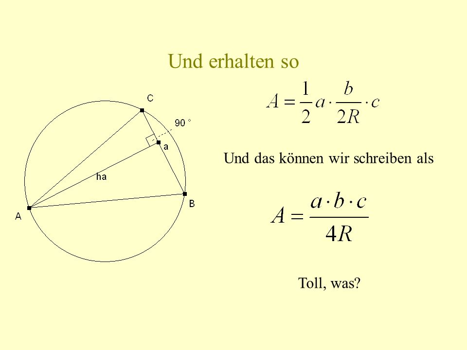 Und erhalten so Und das können wir schreiben als Toll, was