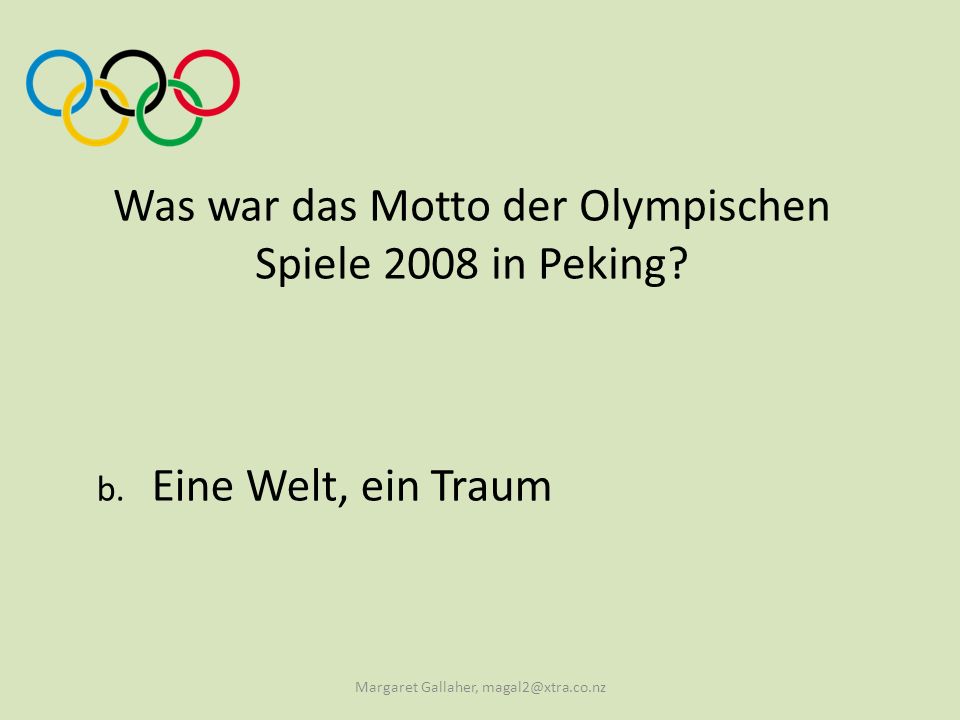 Was war das Motto der Olympischen Spiele 2008 in Peking