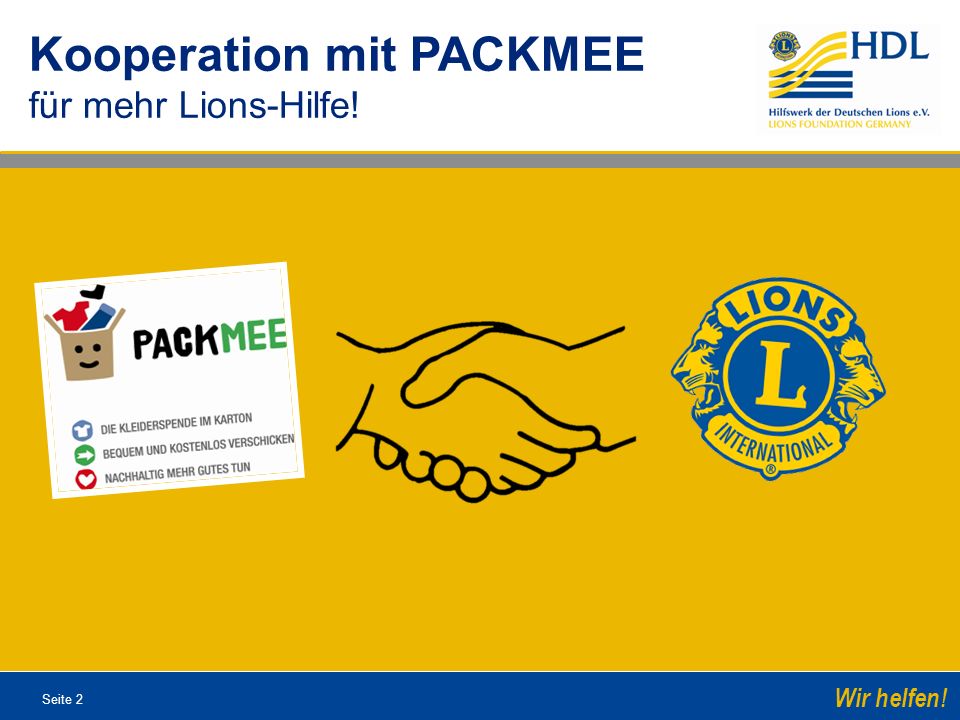 Kooperation mit PACKMEE für mehr Lions-Hilfe!