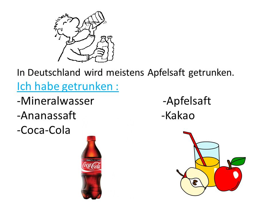 In Deutschland wird meistens Apfelsaft getrunken