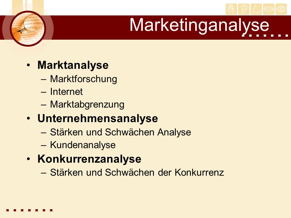 Marketinganalyse Marktanalyse Unternehmensanalyse Konkurrenzanalyse