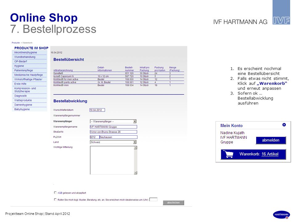 Online Shop 7. Bestellprozess