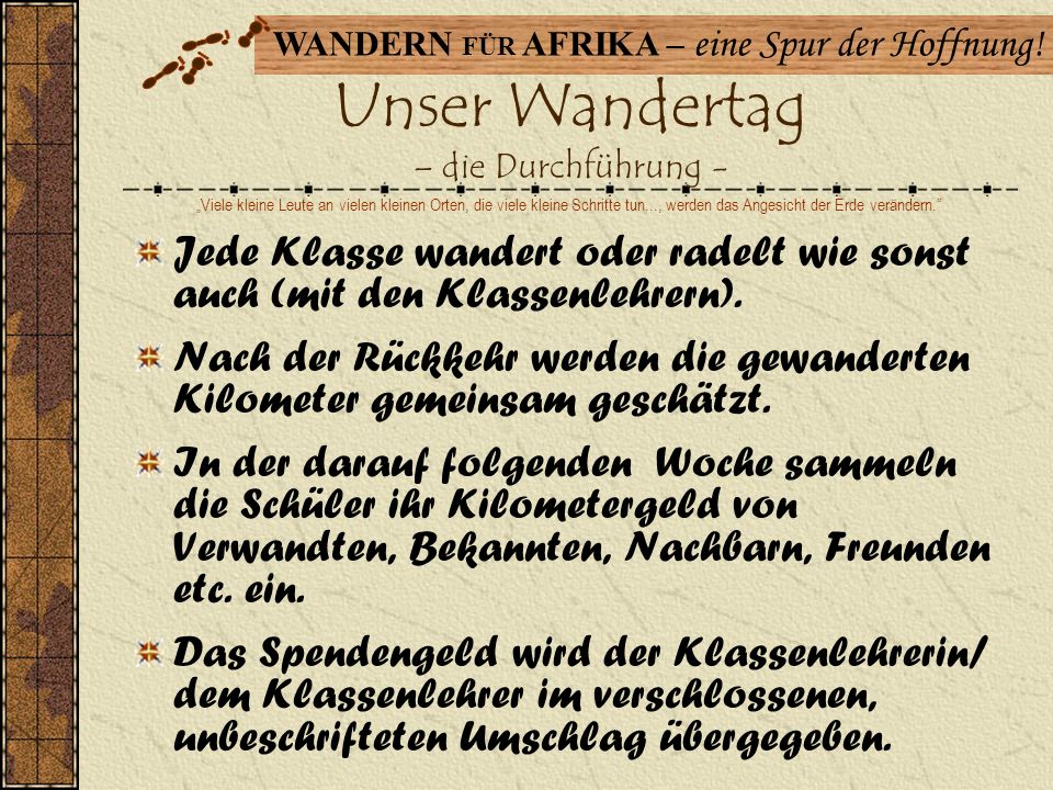 Unser Wandertag – die Durchführung -