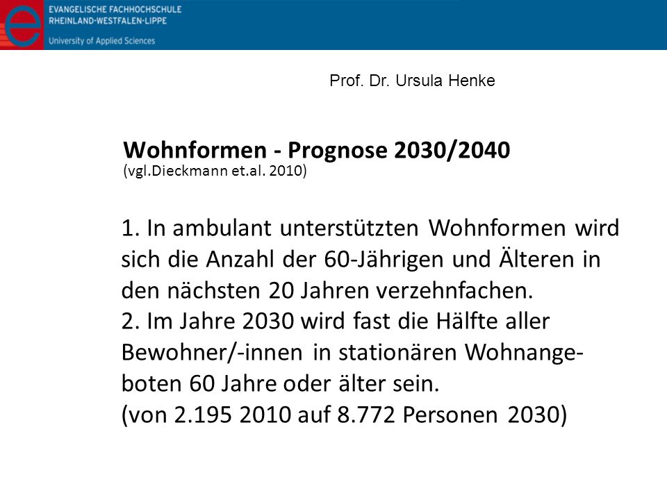 Wohnformen - Prognose 2030/2040