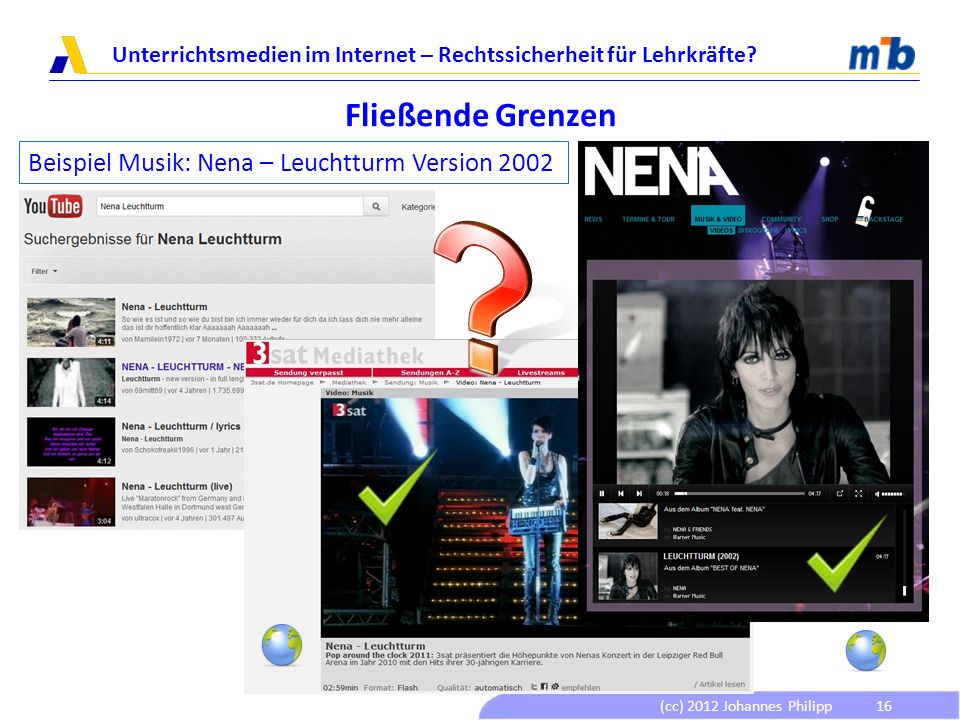 Fließende Grenzen Beispiel Musik: Nena – Leuchtturm Version 2002