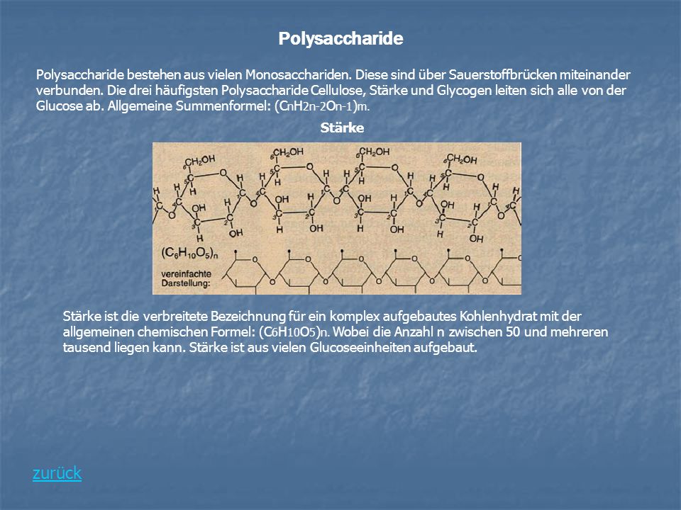 Polysaccharide zurück
