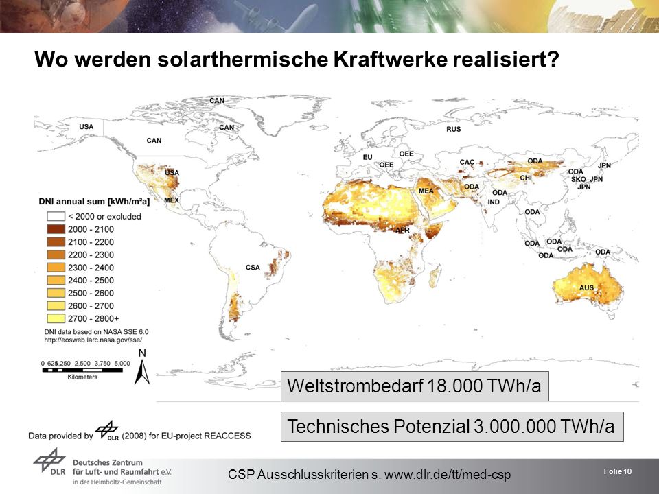 Wo werden solarthermische Kraftwerke realisiert