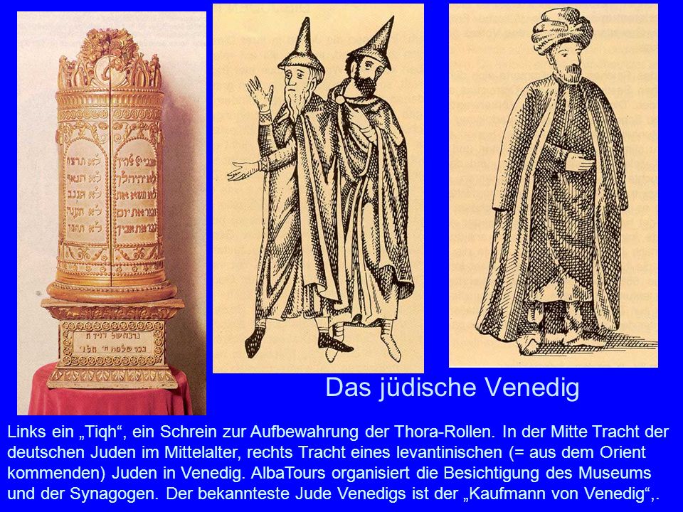 Links ein „Tiqh , ein Schrein zur Aufbewahrung der Thora-Rollen