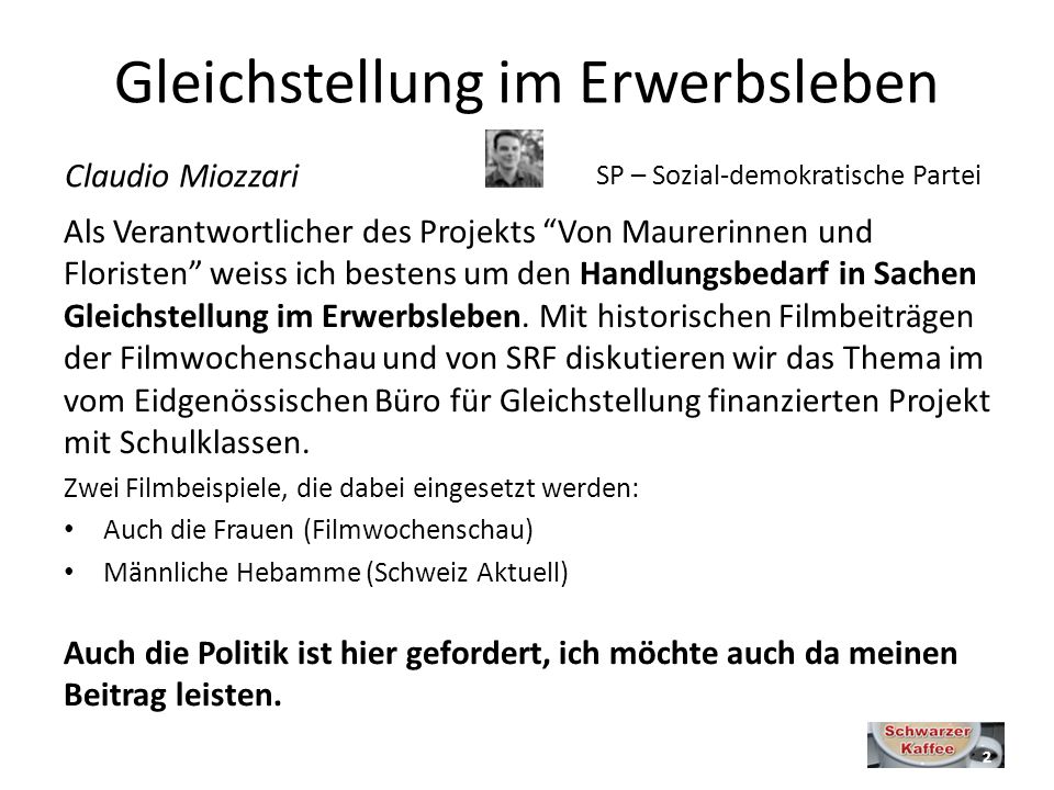 Gleichstellung im Erwerbsleben