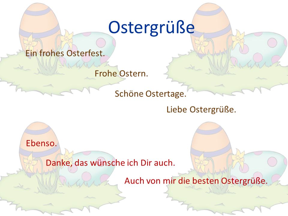 Ostergrüße Ein frohes Osterfest. Frohe Ostern. Schöne Ostertage.