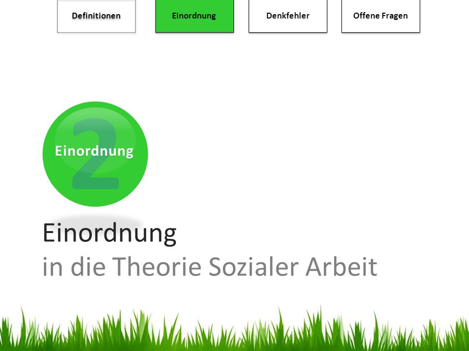 2 Einordnung in die Theorie Sozialer Arbeit Einordnung Definitionen