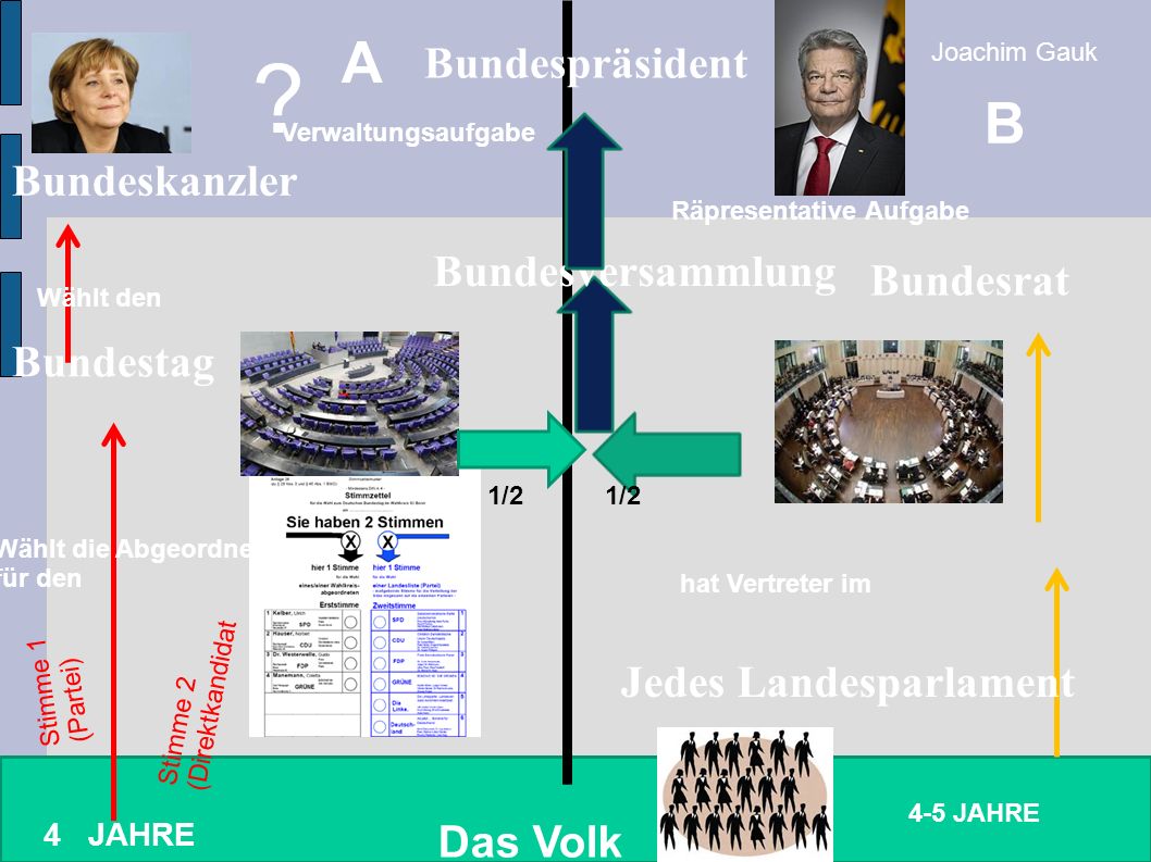 A B Bundespräsident Bundeskanzler Bundesversammlung Bundesrat
