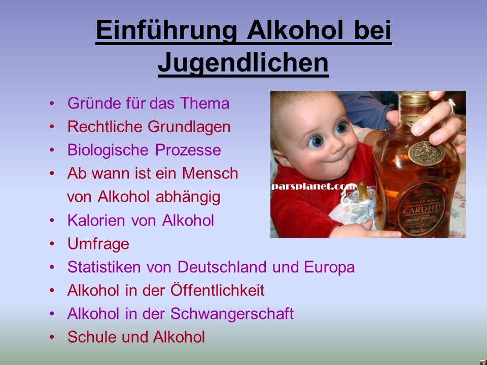 Einführung Alkohol bei Jugendlichen