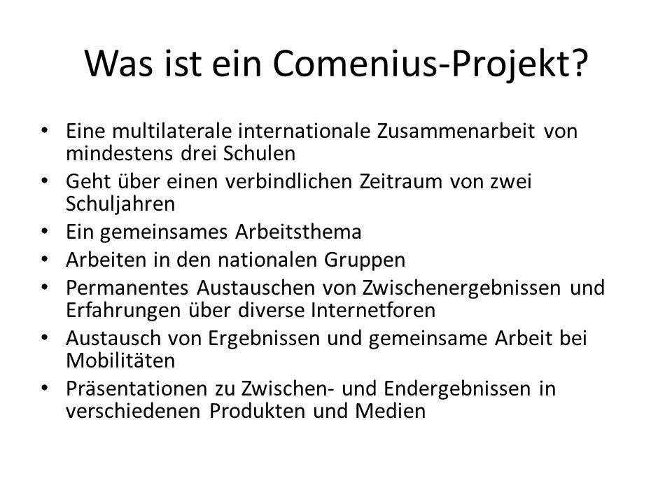 Was ist ein Comenius-Projekt