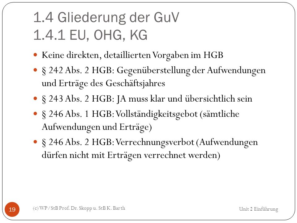 1.4 Gliederung der GuV EU, OHG, KG