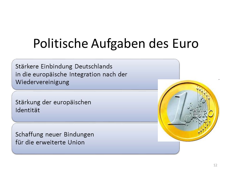 Politische Aufgaben des Euro