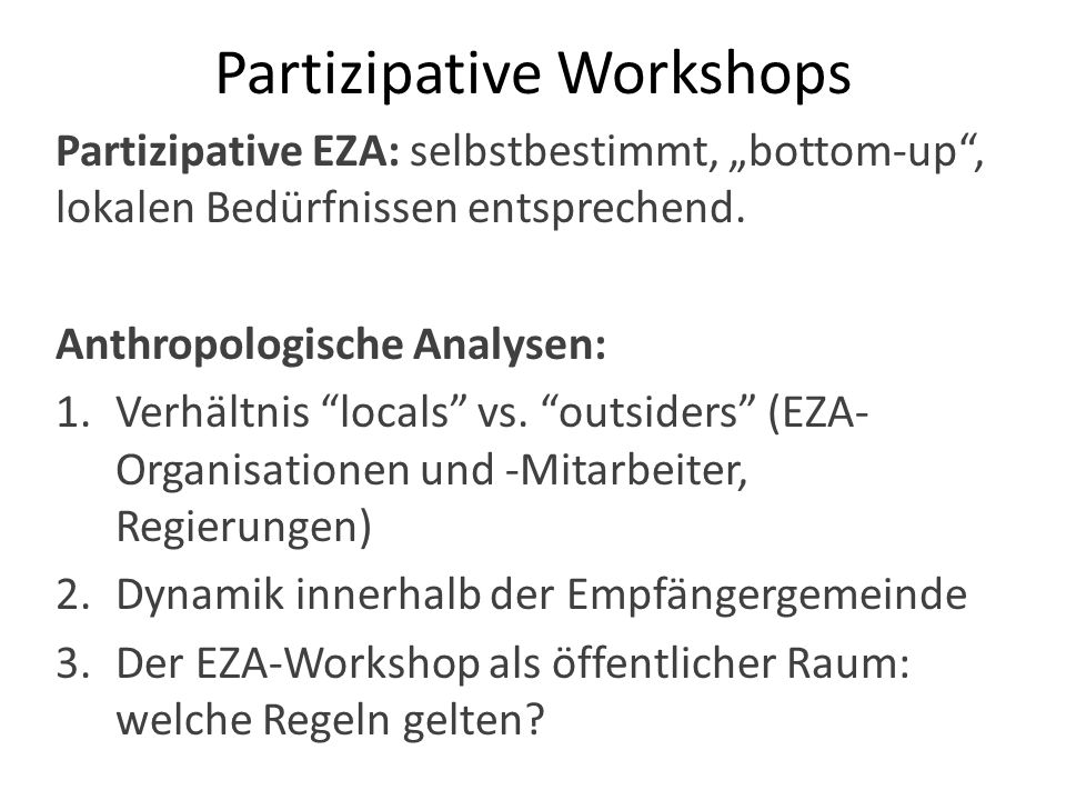Partizipative Workshops